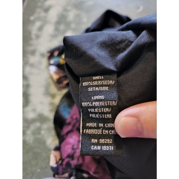 Tibi - Black Silk Sheath Dress w/ Multicolored Graphic Print - Picture 5 of 7